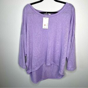 NWT Nendu Lavender Purple Lightweight Long Sleeve Top w/ Longer Back Size 3X